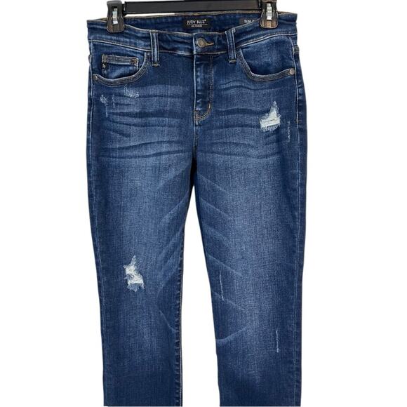 Judy Blue Slim Fit Distressed Jeans Style JB82104DK Dark Wash Size 28 - Picture 3 of 10